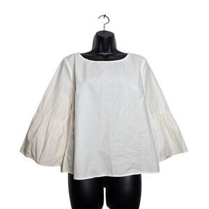 Madewell Blouse Women's Size Medium Bell Sleeve Stripe Popover Top